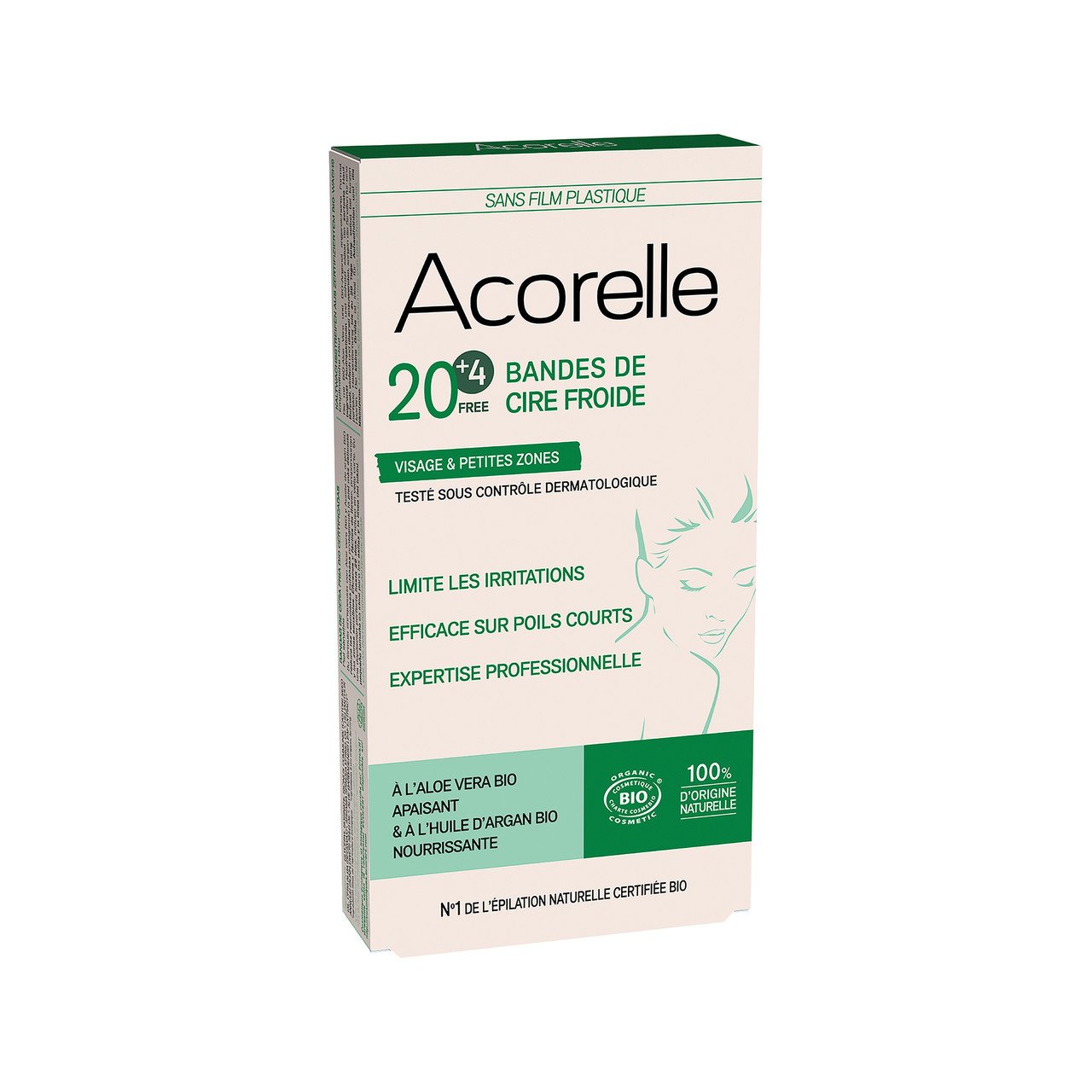 Acorelle Bandes de cire froide visage